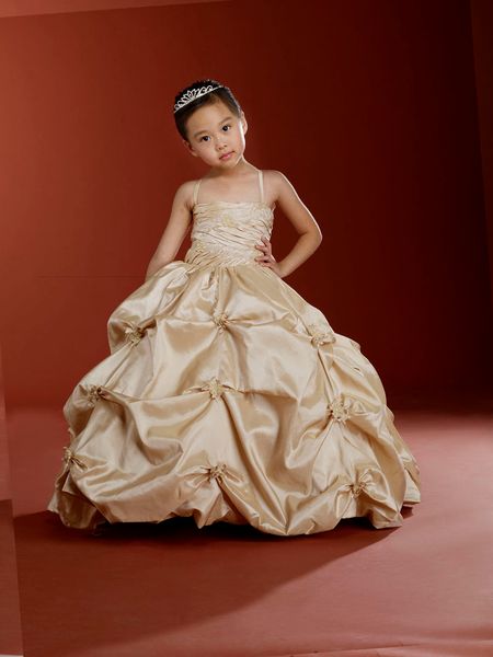 

lovely champagne taffeta straps applique flower girl dresses girls' pageant dresses holidays/birthday dress/skirt custom size 2-14 df71, White;blue