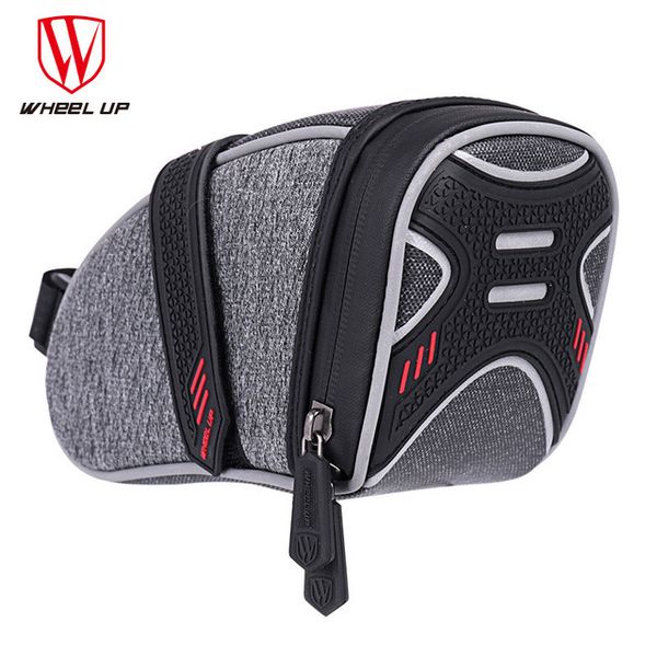 

wheel up bicycle saddle bag rainproof reflective cycling with ligh hook tube rear