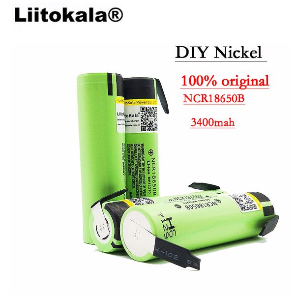 NCR18650B 3.7V 3400mAh Bateria portátil da soldadura de níquel recarregável apropriada para brinquedos da lanterna elétrica, etc.