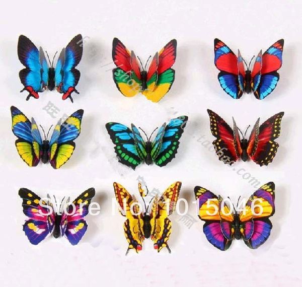 

60x bistratal 3d artificial butterfly decorations magnets craft fridge room wall decor