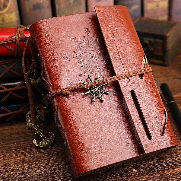 

vintage travel diary books kraft papers journal notebook pirate notepads school student classical books kids gift, Purple;pink