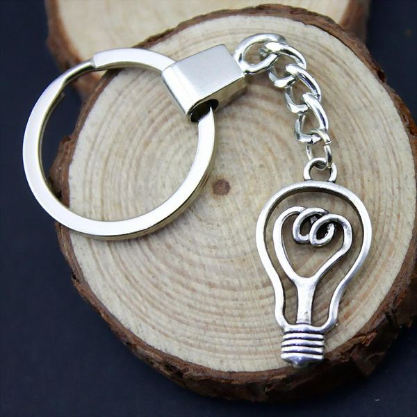 

6 pieces key chain women key rings fashion keychains for men light bulb 32x17mm ysk-b13245, Slivery;golden