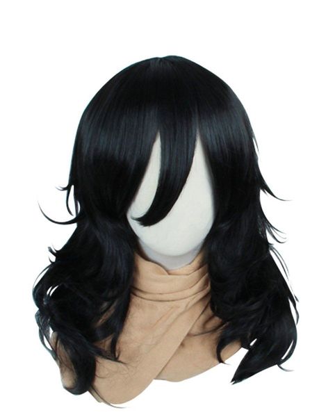 

cosplay wig my hero academia s aizawa black curly anime hair wigs, Black;brown