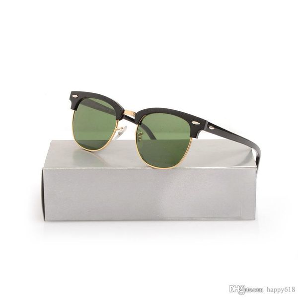 

hinge with glasses cases master quanlity high womens plank glasses metal sunglasses mens black sunglasses sun, White;black