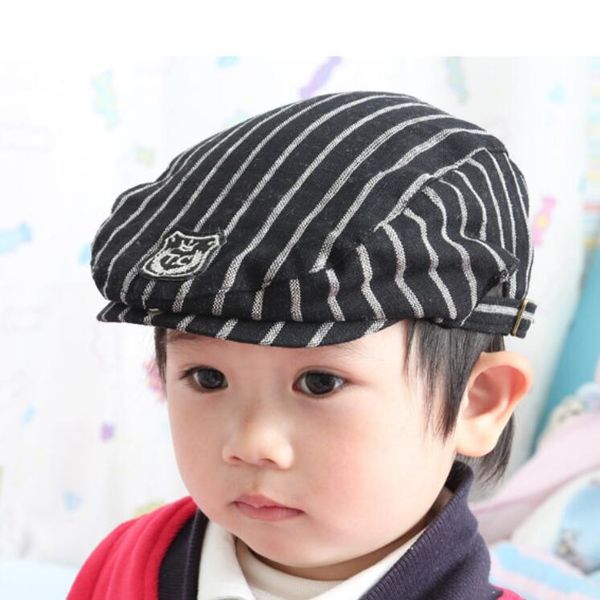 

classic lovely cap for childrens striped fashion beret baby duck cap fashion kids hats sale, Blue;gray