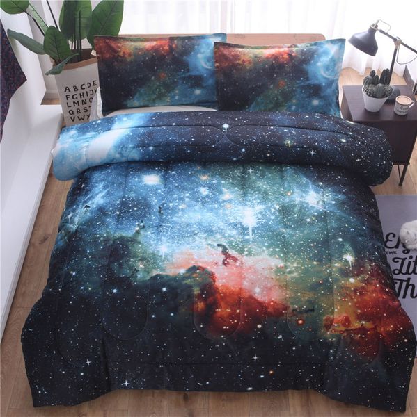 2019 Comforter Set 3d Star Galaxy Duvet With Pillowcaes Warm