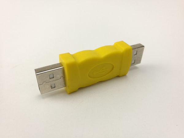 

usb connector yellow color new usb 2.0 a male plug to a male plug adapter usb m/m converter