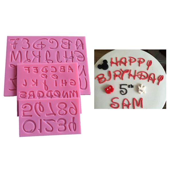 

new cartoon font capital lowercase letter number mold fondant silicone mould alphabet molds desing cupcake cake decorating tools