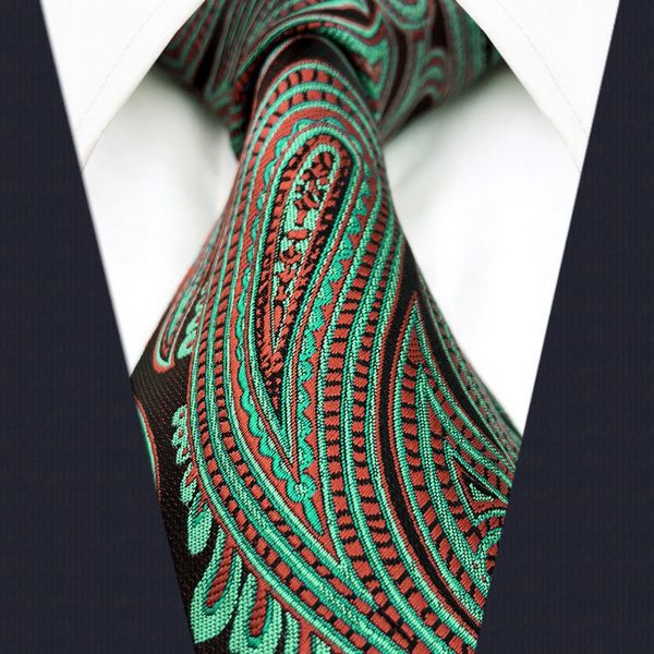 

d24 hanky mens paisley turquoise long silk jacquard woven wedding extra size for necktie classic 63" ties red male fashion tnigf, White;black