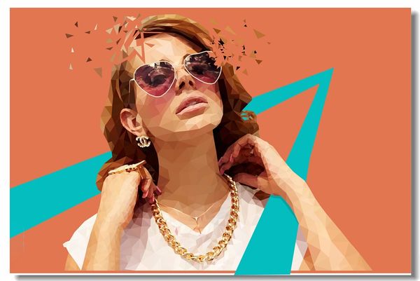 

custom canvas wall decals angel lana del rey painting poster lana del rey wallpaper music star stickers mural decorations #0296#