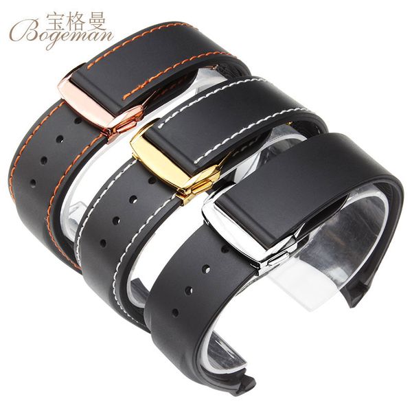

20mm 22mm waterproof elbow silicone rubber watch with 232 ome/ga seahorse super series bracelet + tools, Black;brown