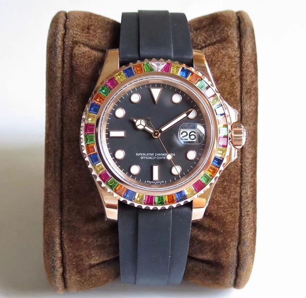 

Eta 2836 mechanical luxury watch for men n v8 ver ion 40mm yacht wri twatche men 904l ma ter 116695 diamond watche