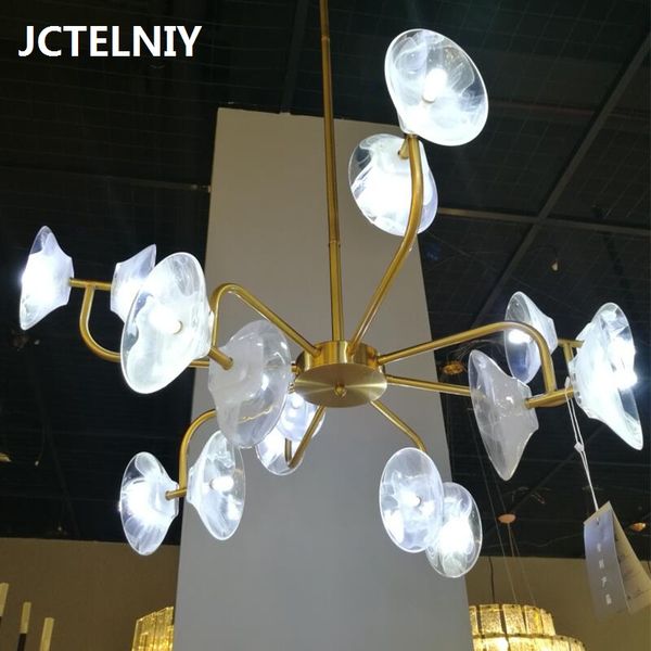 

New white grain chandelier living room decorated with LED lamp personality