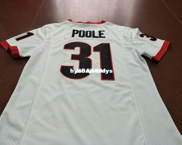 

men #31 william poole georgia bulldogs red black white college jersey or custom any name or number jersey, Black;red