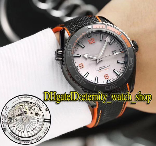 

planet ocean 215.92.46.22.03.001 ceramic bezel white dial miyota automatic mens watch 316l stainless steel case nylon-strap sport watches, Slivery;brown