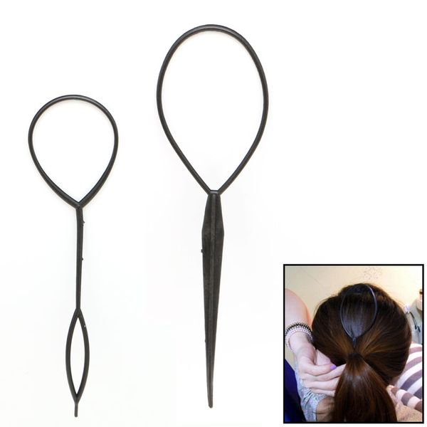 

2pcs plastic magic easy y hair tail braid ponytail styling maker clip tool hot, Brown