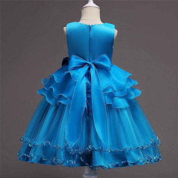 

lace children party dresses for girls sequined wedding dress 2018 kids costume prom gown sleeveless girl princess dress, Red;yellow