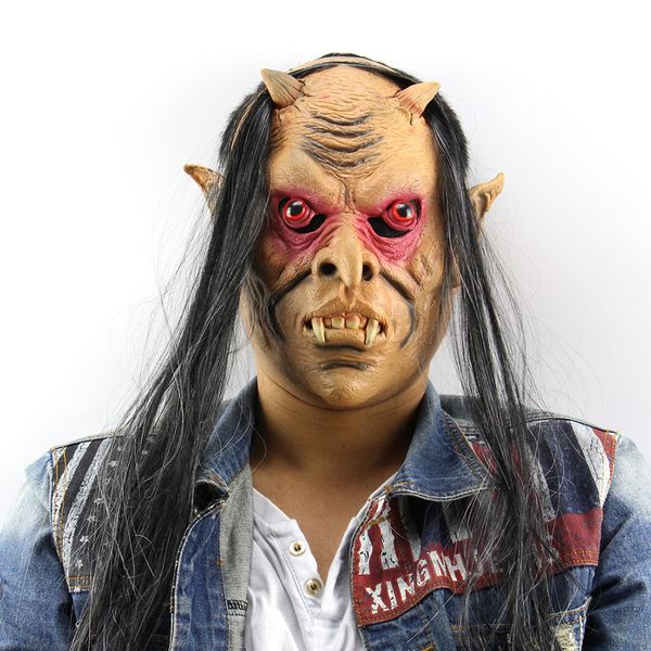 

новый 2017 хэллоуин ужас маски страшные маски хэллоуин зубной зомби с длинными волосами дьявол призрачная маска