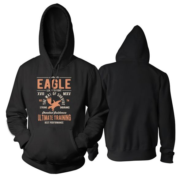 

bloodhoof authentic eagle printing black cotton men new hoodie