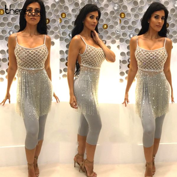 

santune backless camisole tank tassels sequins crop women party short summer beach short tank, White