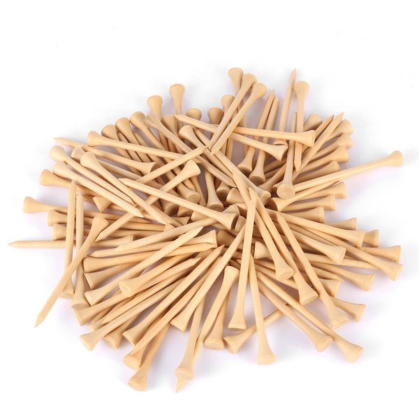 

dominant 100pcs 83mm durable bamboo wooden golf tee golfing accessory 3.27 inches long length, maximize a great launch angle
