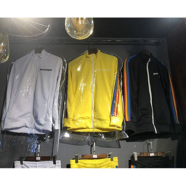 

Palm angel jacket women men rainbow exclu ive palm angel jacket jogger triped yellow black white jacket