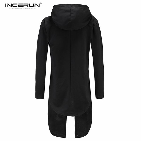 

men's long cardigan open stitch hooded sweatshirts black gown hiphop mantle hoodies fashion jacket long sleeve cloak coat hombre