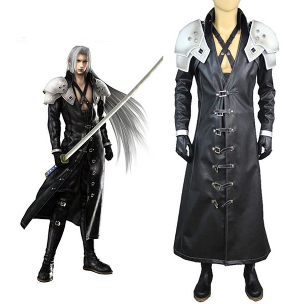 

final fantasy costume ff vii 7 сефирот косплей хеллоуин пальто, Black