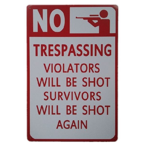 2019 No Trespassing Vintage Metal Signs Home Decor Cafe Bar