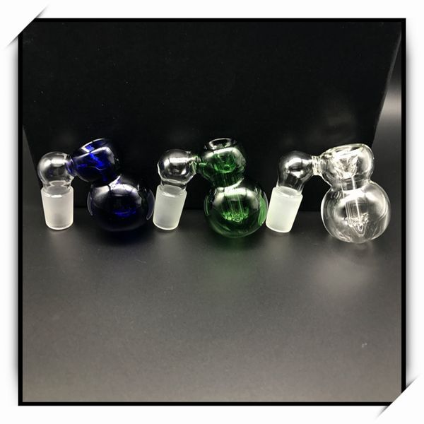 Neue Mini-Glas-Aschefänger-Schüssel, 3-farbiger Aschefänger-Adapter mit 14-mm-18-mm-männlich-weiblichen Gelenkschalen, Bubbler für Dab-Rigs