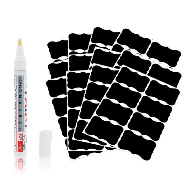 

96pcs reusable candy jam jars kitchen label stickers storage bottle container label blackboard chalk board stickers for marked