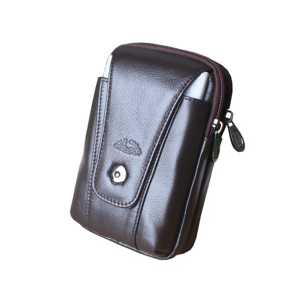 

new men hip waist bag male fanny pack genuine leather phone pouch loops hip bum wallet ba bag casual coin purse bags 2018