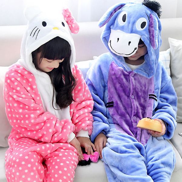 

hello kiy pajamas one piece pyjama animal suits costumes boy/girl flannel cartoon animal new costume thickening baby, Blue;red