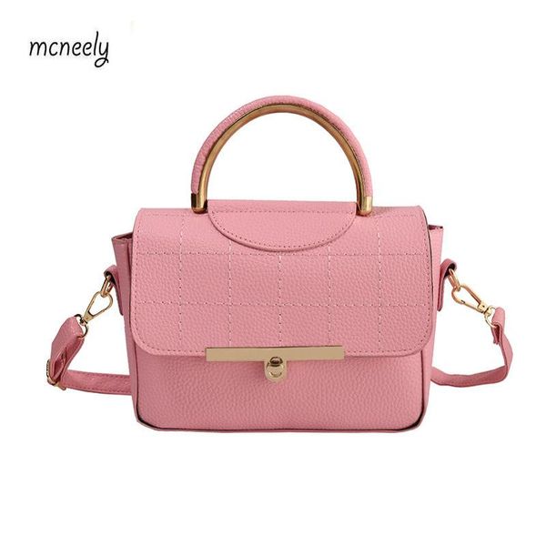 

2018 new fashion flap pu leather lock handbag lady shoulder bag shopping purse messenger female shoulder bags