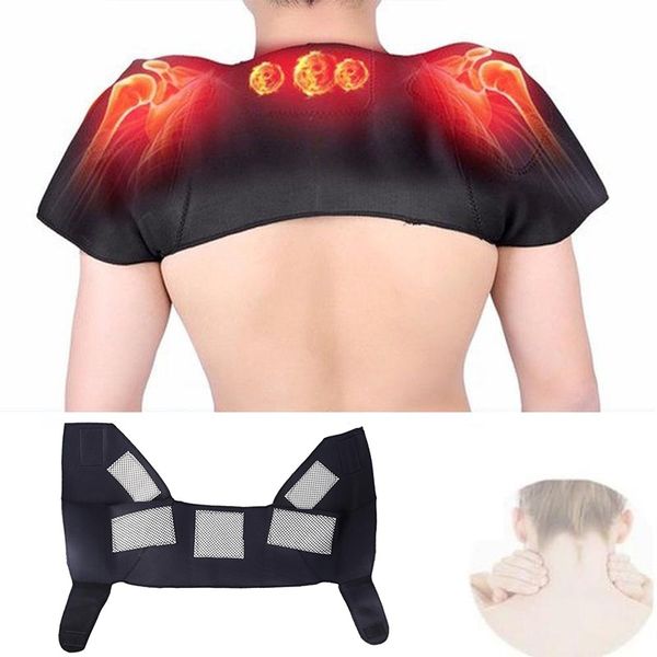 

2018 magnetic shoulder warm pad pain relieve therapy protection spontaneous heating massager als88, Black;blue