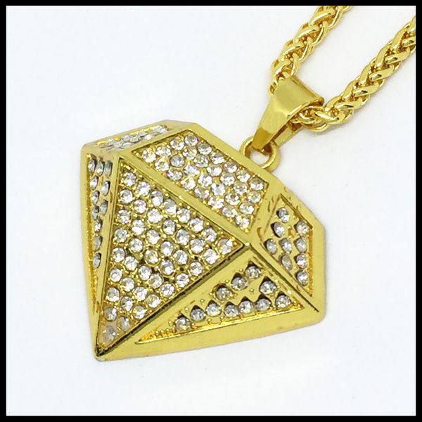 

24k позолоченные мужчины хип-хоп Алмаз 3D форма дизайн кулон ожерелье новые продукт
