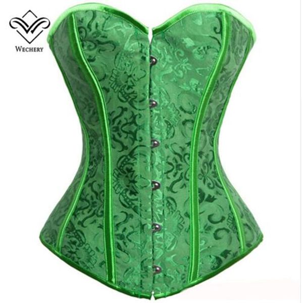 WeChery Sexy Taial Trainer Corset Corsage Brocade Royal Wedding Jacquard Corsets и Bustiers для женщин Моделирование ремень Corselet