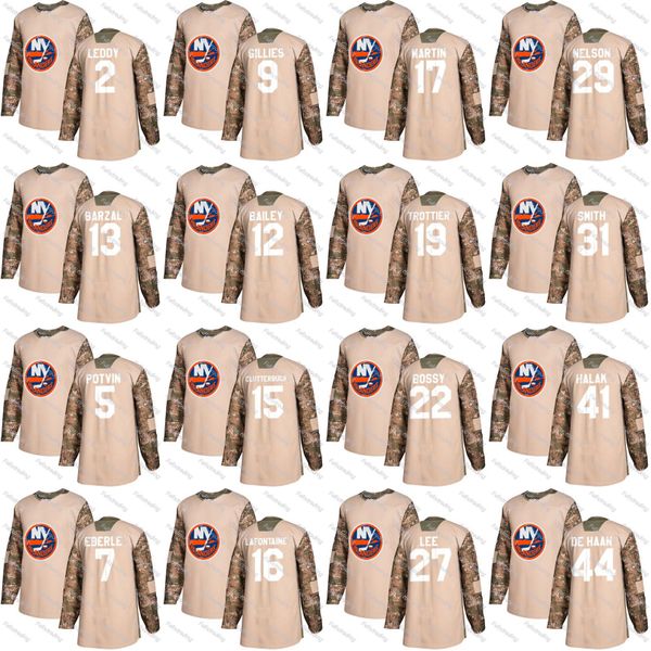 

New York Islanders 2017 Camo Veterans Day 13 Mathew Barzal 27 Anders Lee 12 Josh Bailey Mike Bossy Brock Nelson Nick Leddy Jersey