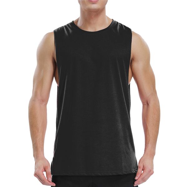 

mens tank outdoor vest sports sleeveless bodybuilding workout tanks gym running tank men gym sport tankfitness vest, Black;blue