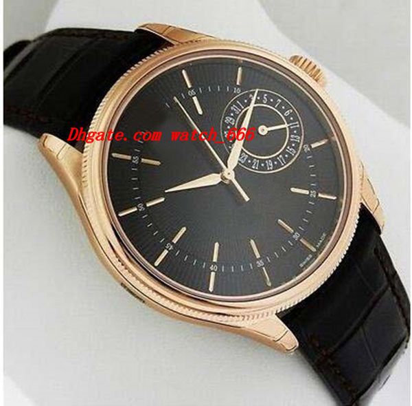 

luxury wristwatch date 39mm 18k rose gold 50515 black dial new mechanical automatic men watches men's watch ing, Slivery;brown