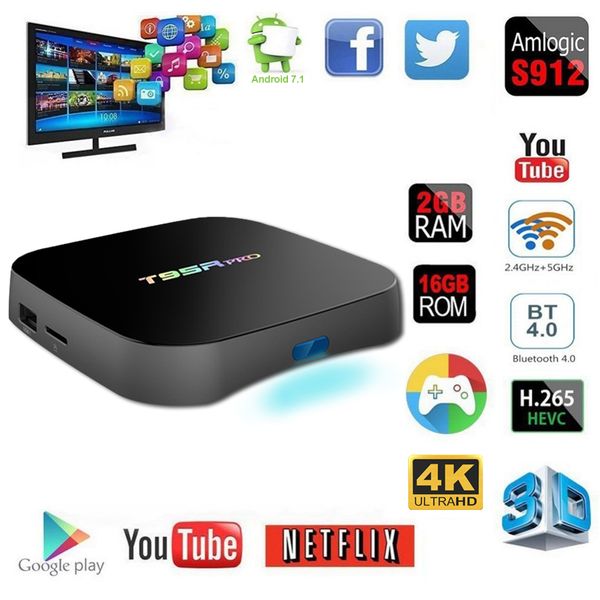

T95rpro amlogic 912 android 7 1 tv box with new alice ux 2gb 16gb 2 4ghz wi fi 4k hd home media palyer