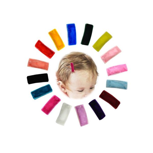 

velvet hair snap clip, mini hair clips set of 16pcs, Slivery;white