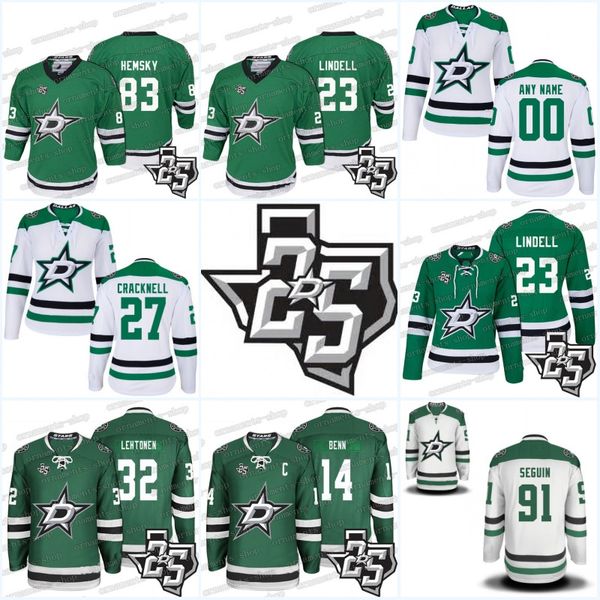 

25th Dallas Stars Jersey 3 John Klingberg 12 Radek Faksa 14 Jamie Benn 28 Stephen Johns 91 Tyler Seguin 30 Ben Bishop Hockey Jerseys