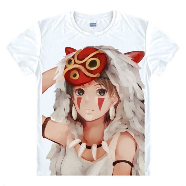 

mononoke hime princess mononoke anime t shirt emishi prince ashitaka kawaii tshirt t-shirt printed short printed shirts tee-style413-1no12, White;black