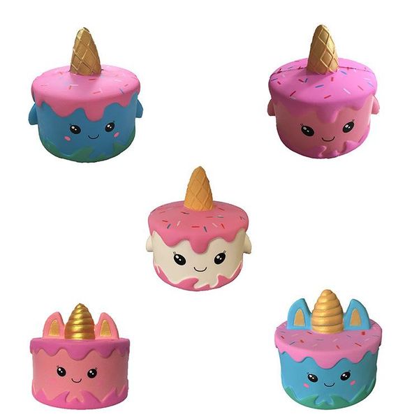 

dhl squishy cute multi cakes 12cm squishies slow rising soft squeeze cute cell phone strap gift stress children toys decompression toy