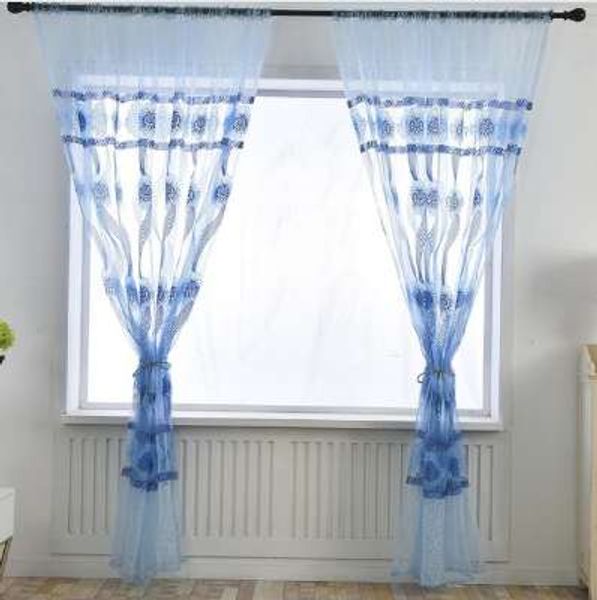 cortinas de janela cortinas de moda forliving room folhas sheer cortina tulle janela tratamento voile drape valance 1 painel