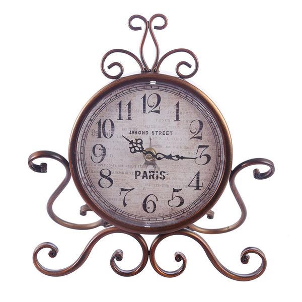 

10inch desk clock vintage classic european style retro iron art silent table clock home decor royalty sitting room new arrival