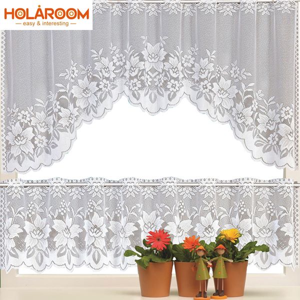 Lace Half Curtains For The Living Room Upper And Lower White