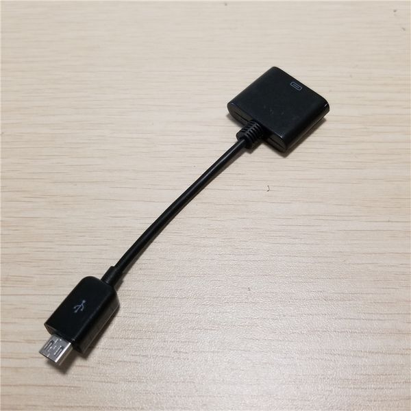 

10pcs/lot micro usb adapter to iphone 30pin male to female data transfer cable for iphone samsung htc