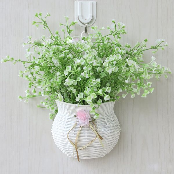 

wholesale-artificial valley lily bouquet gypsophila artificial plants plastic lily of the valley flower home wedding wall decorative